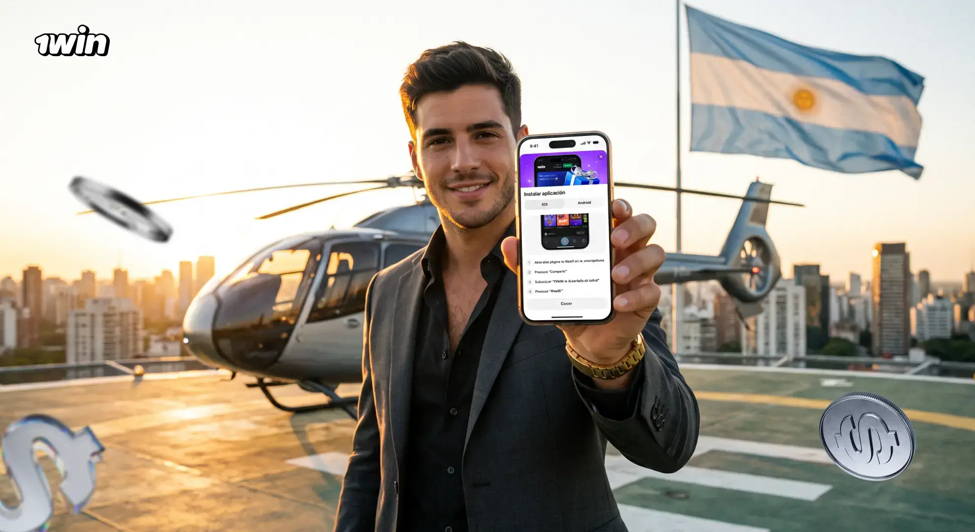 PWA de 1win en iPhone e iPad