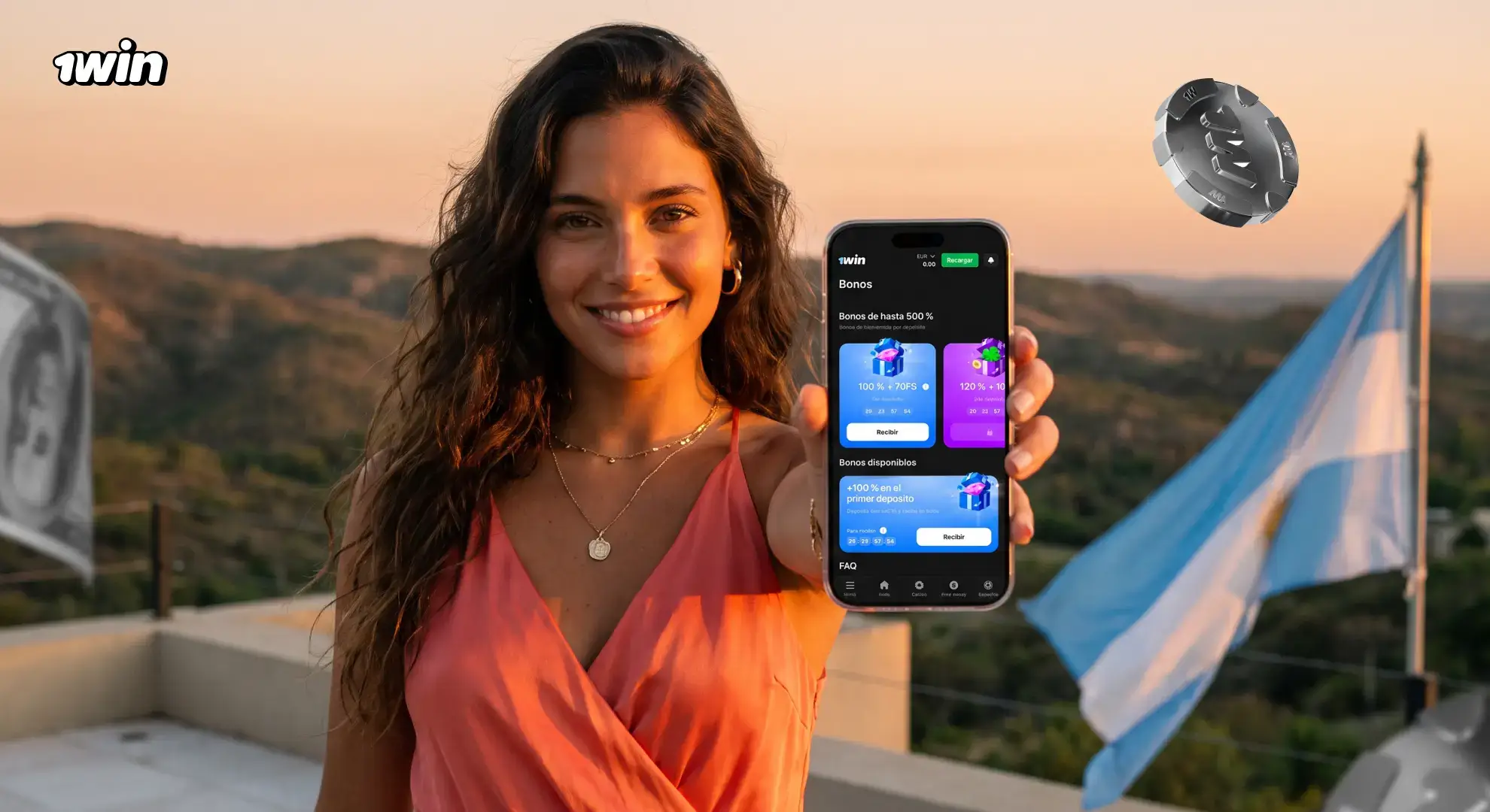 500 giros gratis del bono de bienvenida 1win