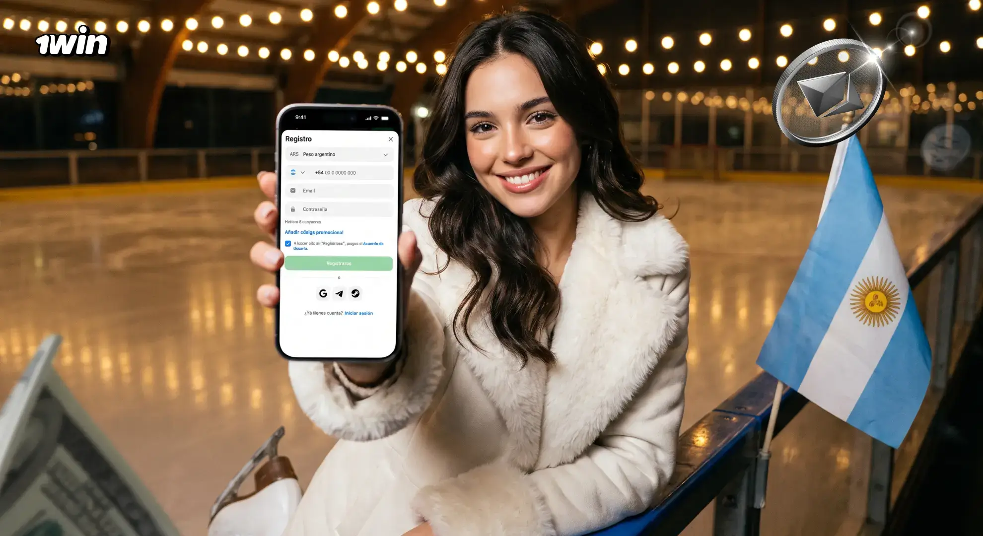 Registro e inicio de sesión en 1win Argentina
